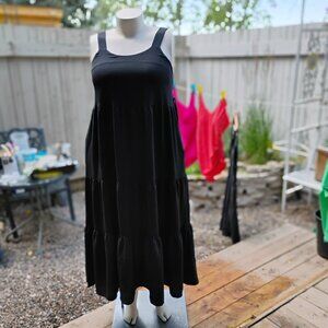 Black Bow Boutique Maxi Dress Size xl Solid Black NWT